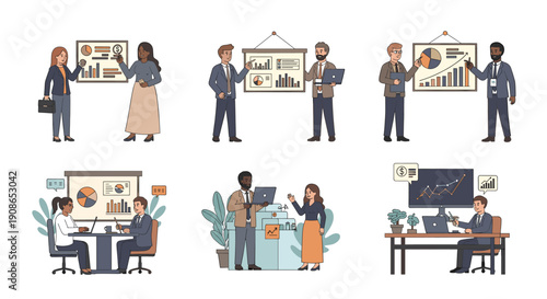 A focused professional woman works diligently at her desk, embodying productivity and dedication in a modern office setting.