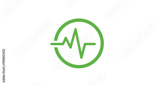 Green Heartbeat Icon Simple Design Element.