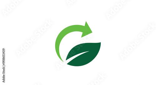 Green leaf eco friendly symbol icon.