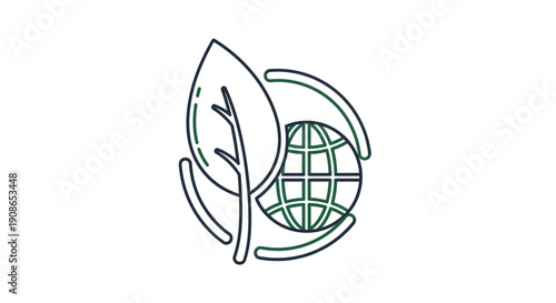 Green leaf earth eco symbol logo.