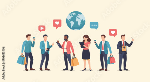 A minimalist illustration evokes a sense of consumerism and lifestyle, perfect for marketing materials.