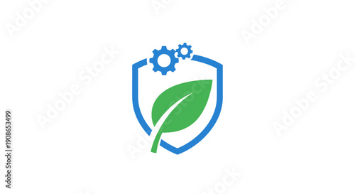 Green Leaf Shield Protection Logo Design.