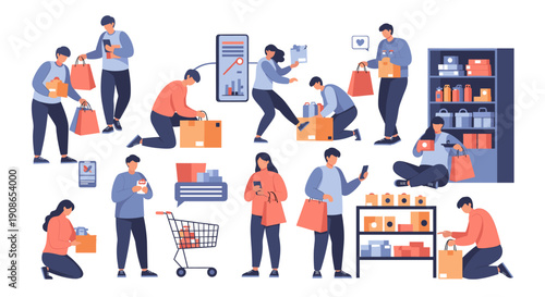 A woman carefully packs items into a box, ready for delivery. Ideal for logistics and e-commerce visuals.