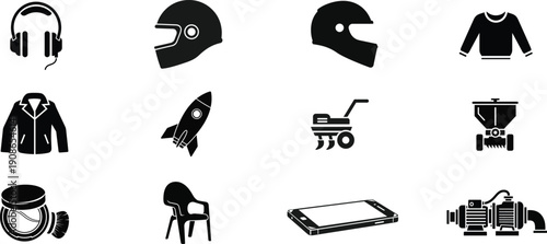 Collection of industrial and protective gear icons