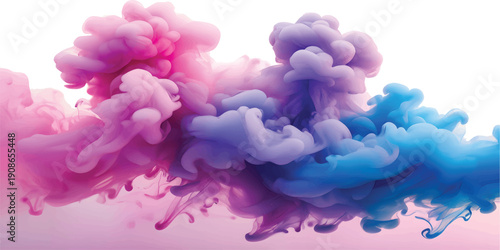 Abstract watercolor painting of a cloudy blue sky and winter snow textures with soft light splashes on vintage paper