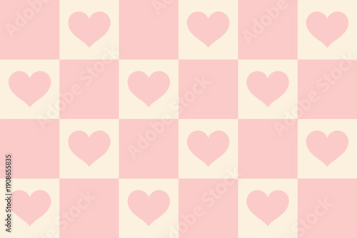 Wallpaper Mural Soft beige hearts seamless background pattern for romantic design Torontodigital.ca