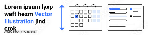 Time management, planning tools, data organization, task management, scheduling icons, productivity resources. A calendar icon with a checked box and a data table highlighted sections. Time