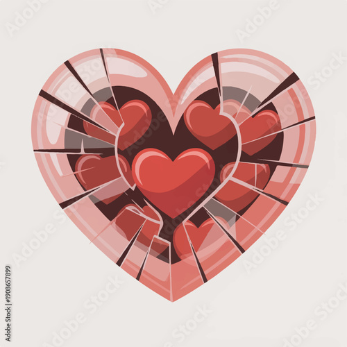 Elegant vector design of a cracked glass effect with a hint of human silhouette, abstract and artistic, suitable for conceptual use