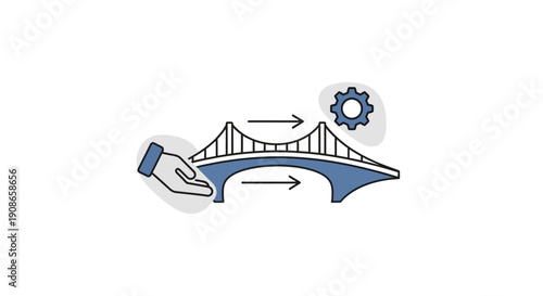 Hand Holding Bridge with Gear.