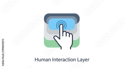 Hand Touching Interactive Digital Screen.