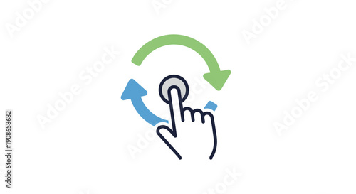 Hand with finger pointing up icon.