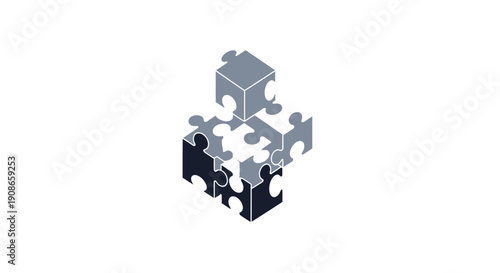 Jigsaw puzzle pieces connected together.