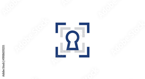 Keyhole icon with camera frame.