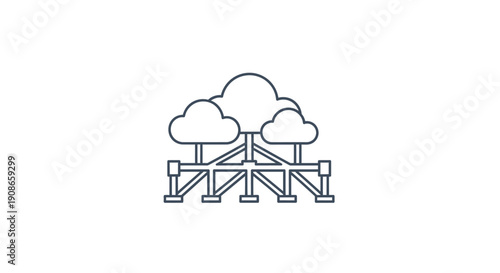 Industrial Cloud Computing Infrastructure Icon.