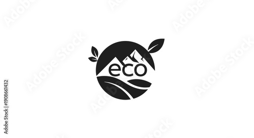 Eco friendly logo design with leaves and earth.