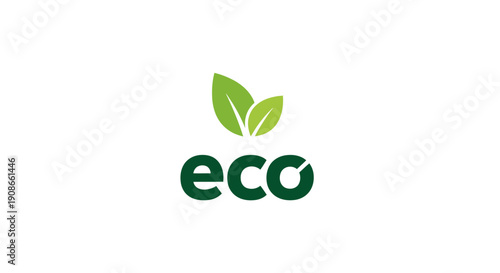 Eco friendly logo design with green leaves.