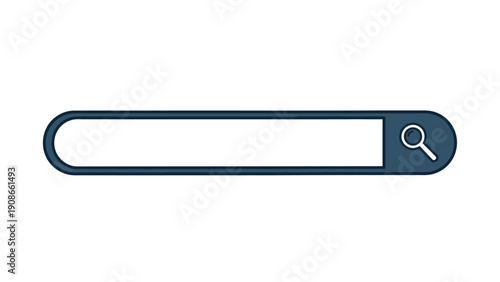 Search bar icon with magnifying glass on for website or app navigation
