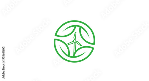 Simple green circular logo design with abstract elements.