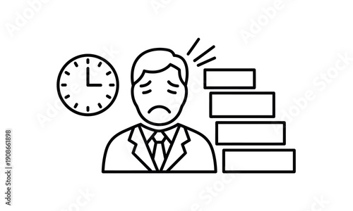 Businessman feeling stressed with deadlines and tasks piling up