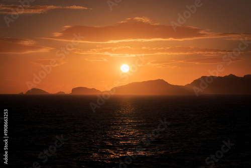 Sunset Over Bass Strait Viewed From Tasmania Cruise
