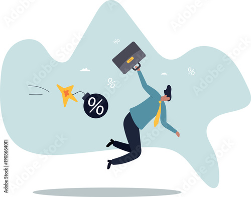 Inflation or interest rate causing economic recession, tax or loan payment trouble, stock market and crypto currency crisis.human life and situation.