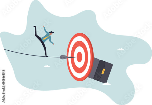 Challenge to overcome difficulty and achieve business target, risk management or strategy and skill to win and success.human life and situation.