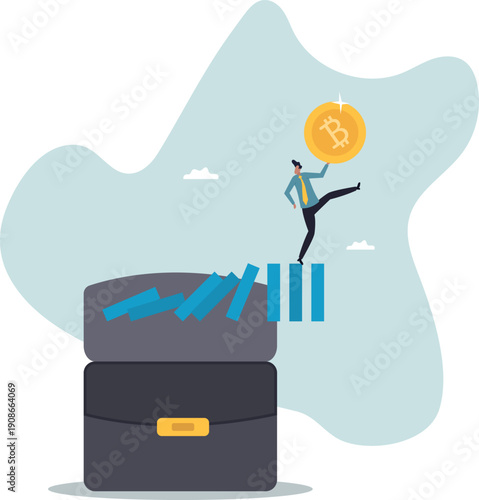 Stop loss or cut loss from Bitcoin and cryptocurrency collapse, trader technical analysis,human life and situation.