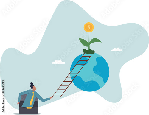 Global investment opportunity, world stock mutual funds, international or worldwide company profit growth.human life and situation.