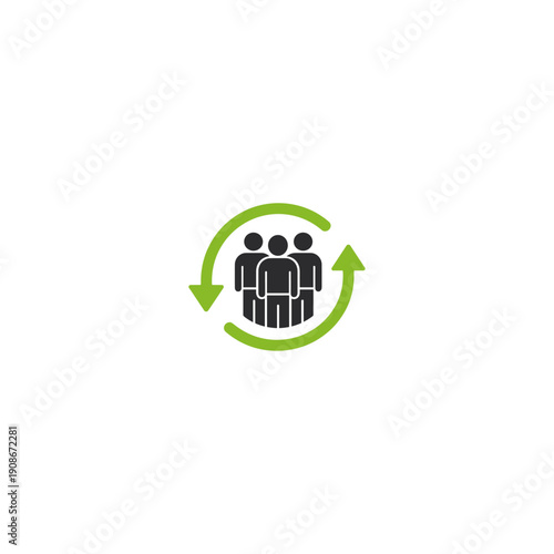 Employee selection logo icon flat vector design