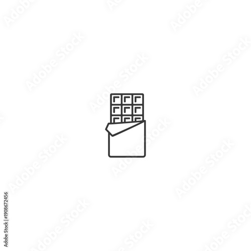 Chocolate Bar with Open Wrapper logo icon flat vector design