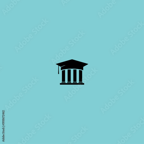 Graduation logo icon flat vector design