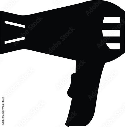 hair dryer silhouette vector illustration on transparent background