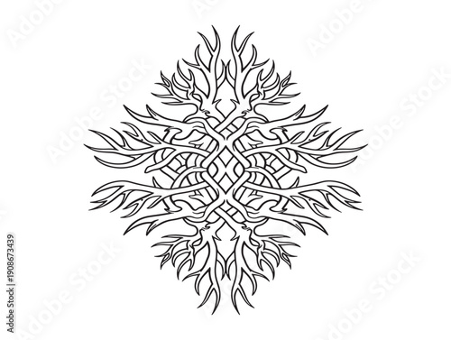 Detailed root graphic design with botanical accuracy