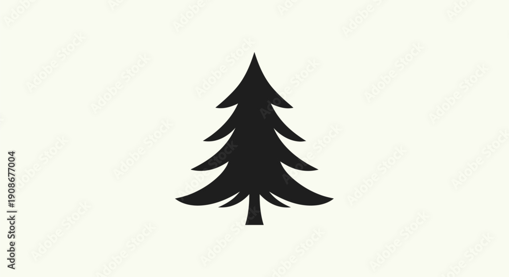 Obraz premium Black tree silhouette on a light background