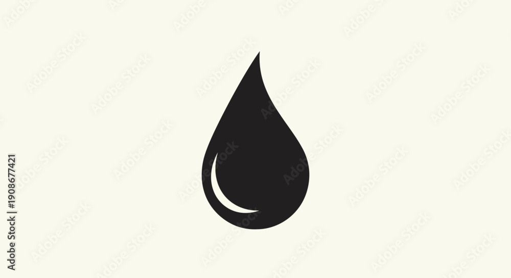 Fototapeta premium Black water drop symbol isolated