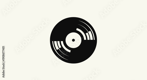 Black vinyl record isolated on white