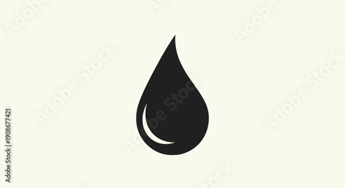 Black water drop symbol isolated