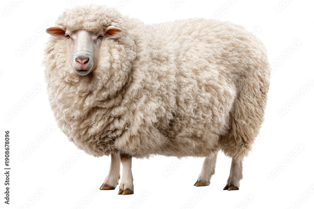 Fototapeta premium Domestic Sheep Isolated for Design Use