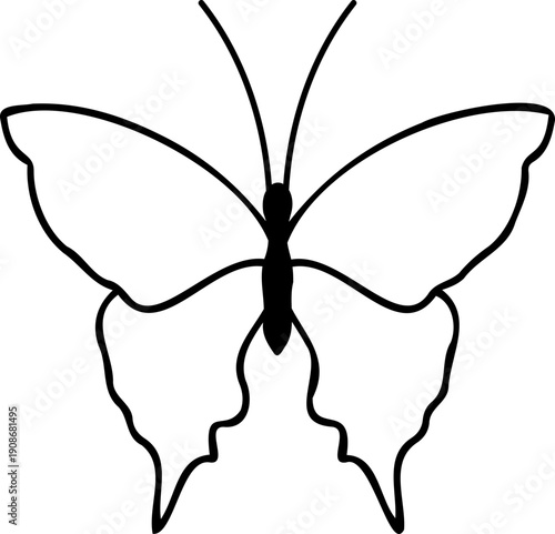 Minimalist Simple Butterfly Line Drawing