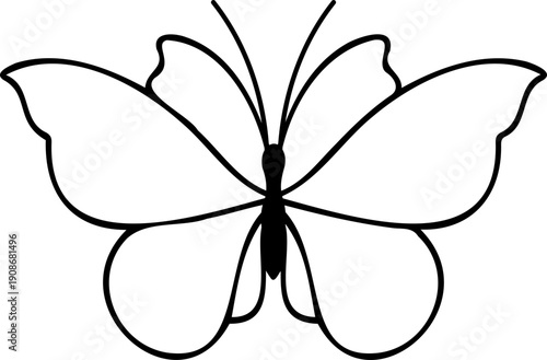 Minimalist Simple Butterfly Line Drawing