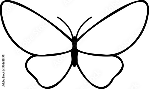 Minimalist Simple Butterfly Line Drawing
