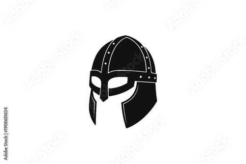 Viking Helmet: A strong viking helmet, emblematic of power and protection, is presented against a stark background, evoking a sense of ancient strength and cultural heritage.