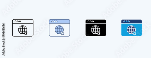 Website Multiple Icon Illustration Vector