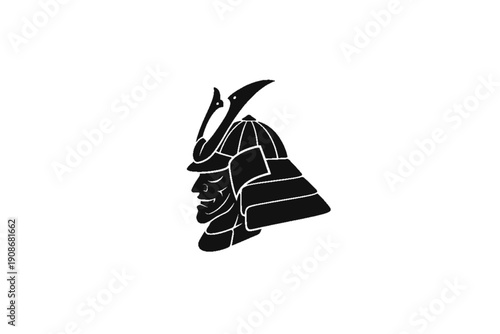 Samurai Warrior in Silhouette: An iconic silhouette of a traditional Samurai warrior, showcasing the timeless elegance and strength of Japanese martial tradition. 