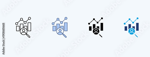 Market Research Multiple Icon Illustration Vector