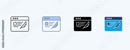 Blog Multiple Icon Illustration Vector