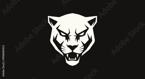 Canvas Print Bold panther head silhouette vector graphic