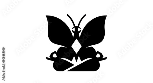 Butterfly figure in meditation position
