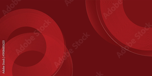 Abstract red background with glowing curve lines. Modern shiny red gradient geometric circle lines pattern. Futuristic concept. Suit for banner, brochure, poster, presentation, cover, website