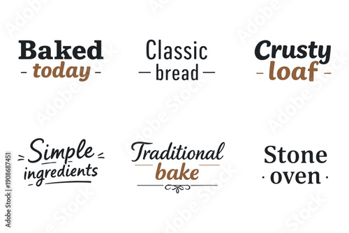 Artisanal bakery signs: fresh baked bread and crusty loaves